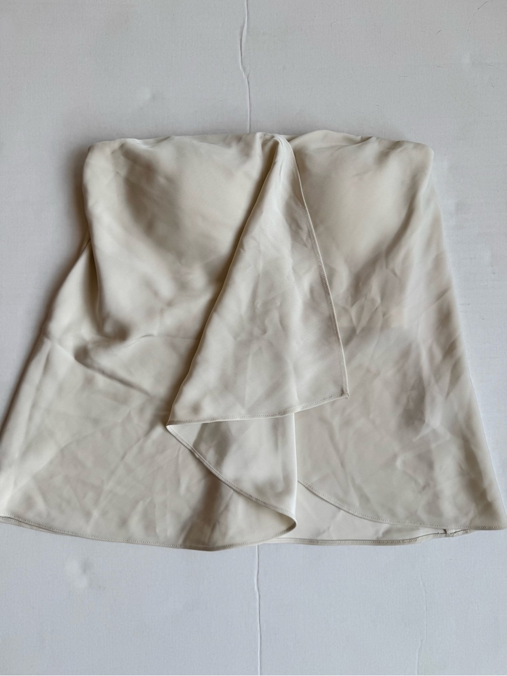 Banana Republic Drape Front Strapless Blouse Top Ivory Off White Sz 4